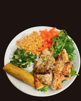 Vermicelli with Grilled Chicken & Egg Roll