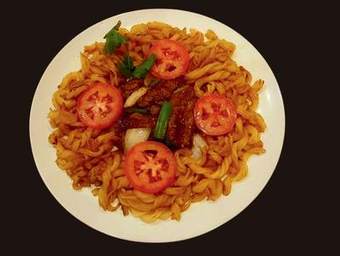 Macaroni with Shaking Beef